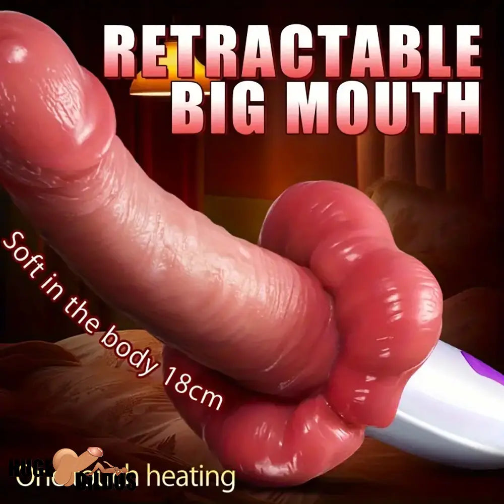 11.02in Large Vibrating Thrusting Rotation Silicone Soft Heated Lifelike Dildo