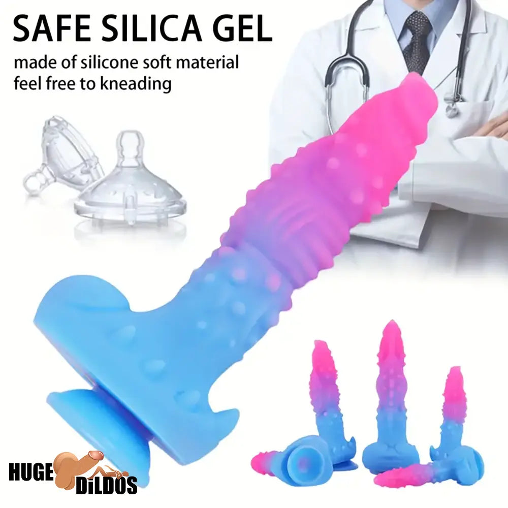 6.3in 7.08in 7.87in 9.05in 10.23in Silicone Fantasy Soft Dildo Hands-Free Play