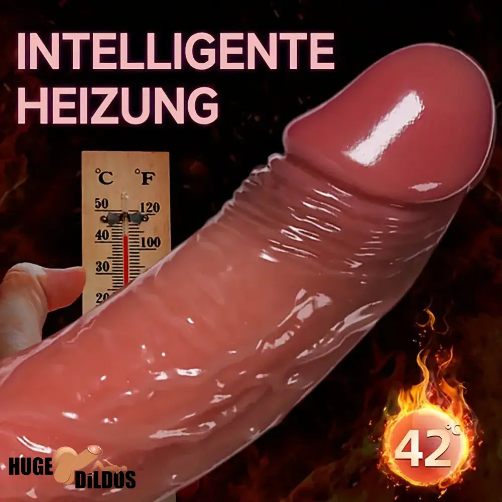8.66in Silicone 4in1 Heating Thrusting Vibrating Rotation Sex Anal Dildo