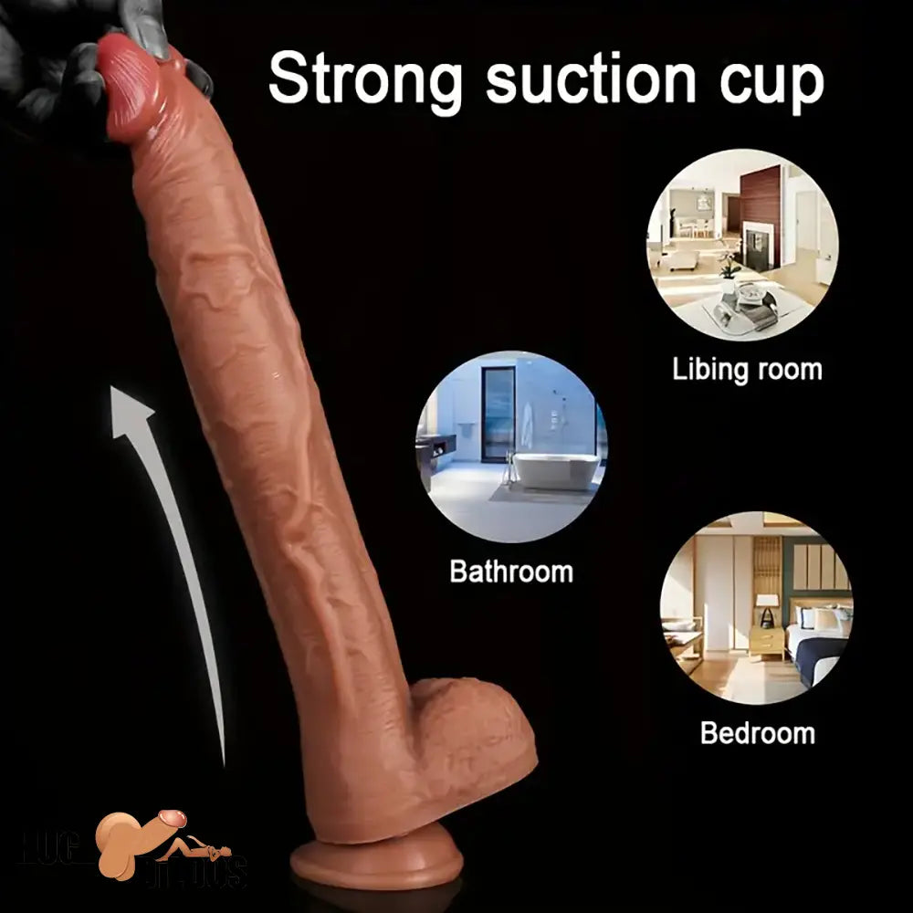12.5in Realistic Lifelike Large Silicone Soft Dildo Female Sex Toy Indoor
