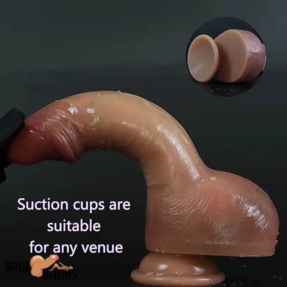 7.9in Realistic Squirting Silicone Soft Dildo For Women With Suction Cup