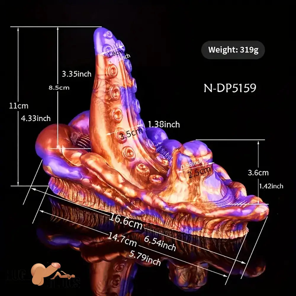 4.33in Small Octopus Tentacle Silicone Soft Dildo Penis Anal Cock Expander