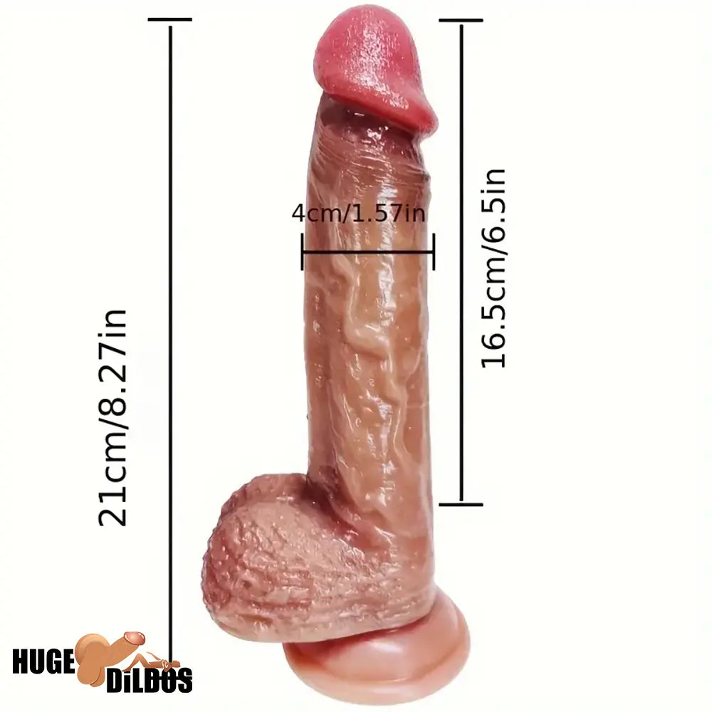 7.09in 8.27in Premium Realistic Silicone Soft Dildo For G Spot Stimulation