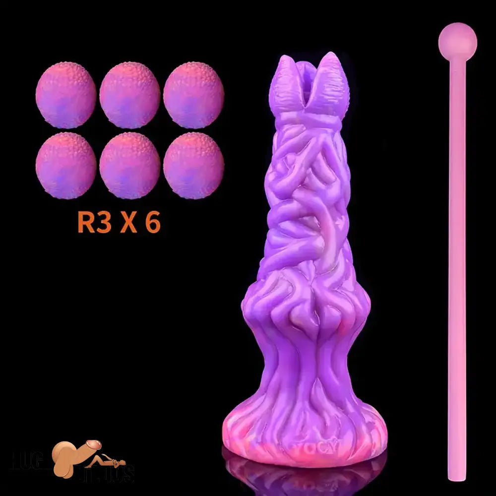 7.99in Luminous Ovipositor Silicone Dildo For Anal Vaginal G Spot Stimulation