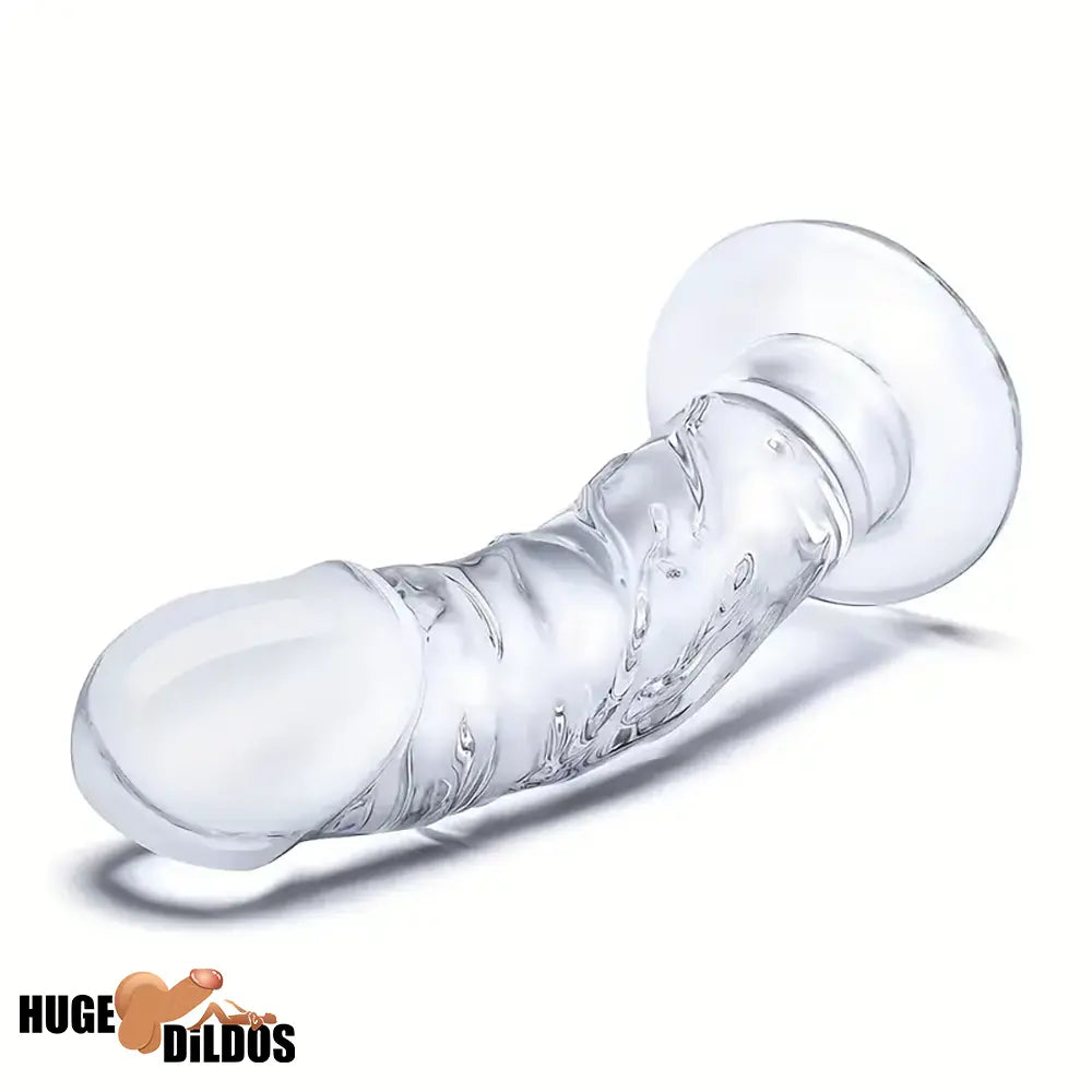 7.09in Clear Elegant Glass Crystal Dildo For Female Male Cock Sex Pleasure