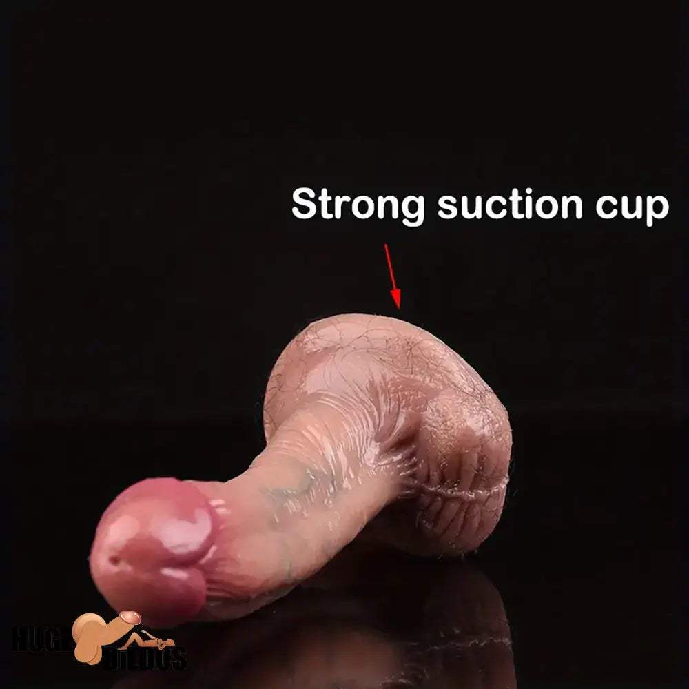 5.71in Soft Real Silicone G Spot Dildo With Blood Vessel For Hands Free Play