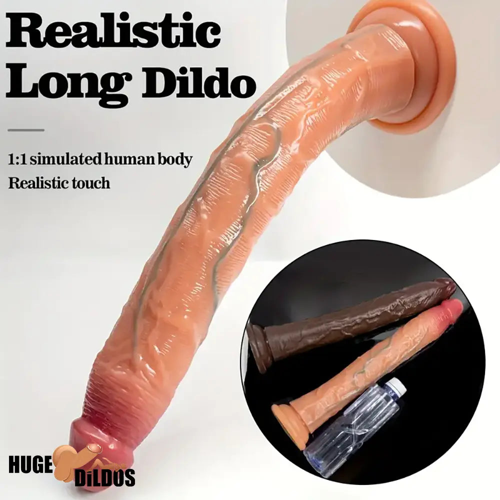 13.58in Realistic Large Long Silicone Soft Anal Dildo For Male Female Cock