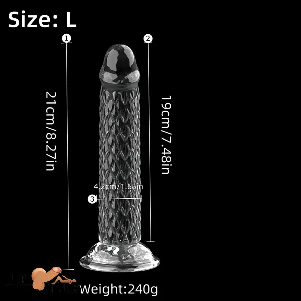 6.3in 7.48in 8.27in Real Lifelike Dragon Clear Soft Anal Dildo For Women