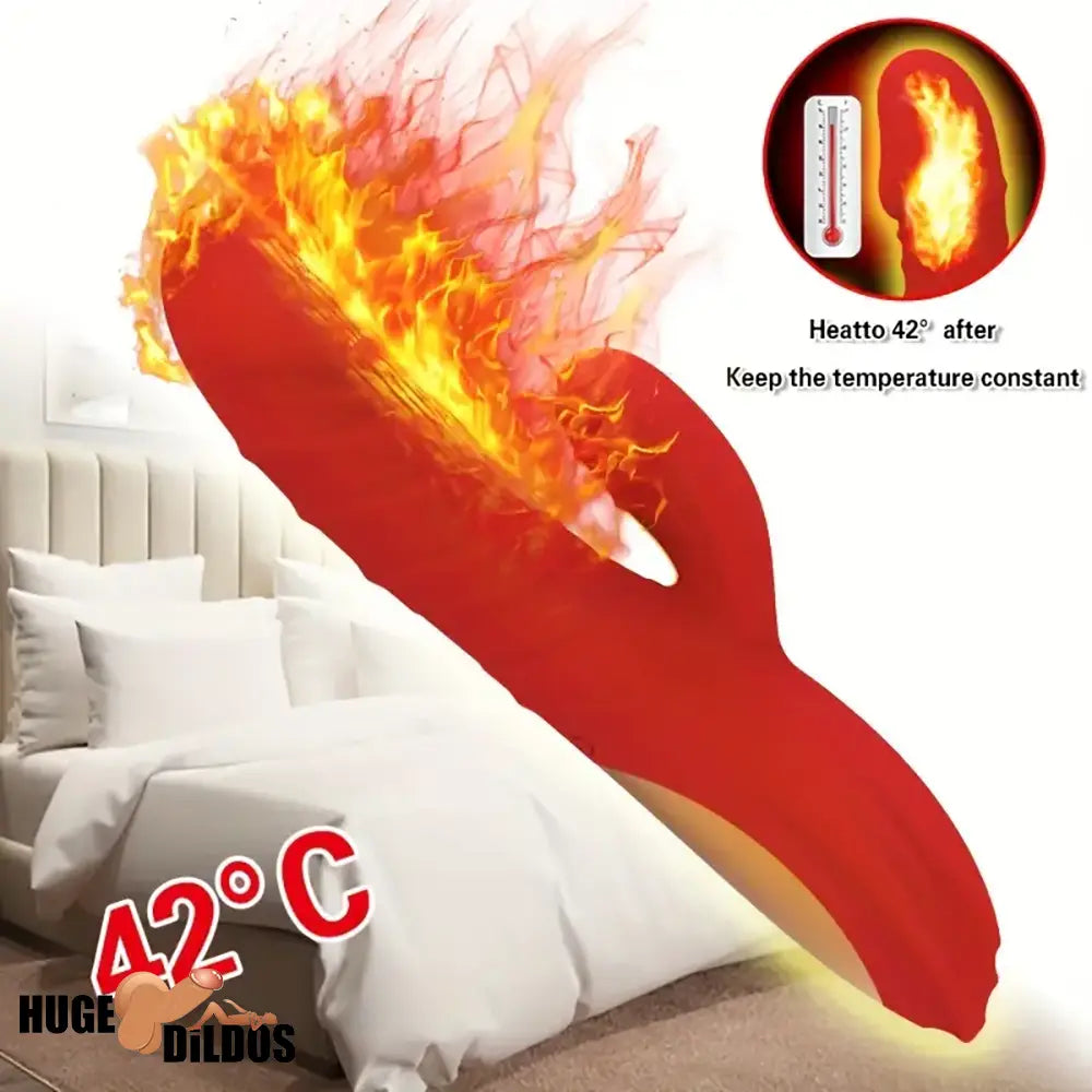 8.8in Heating Vibrating Soft Silicone Dildo Vibrator For Adult Women Sex