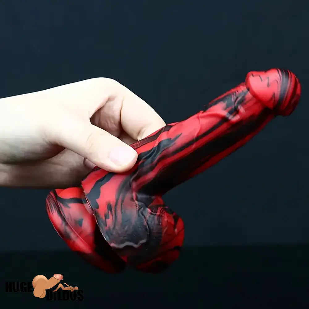 6.1in Silicone Soft Red Black Dildo For G-Spot Anal Stimulation Women