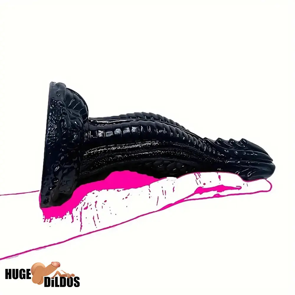 8.15in Silicone Dragon Large Soft Black Dildo For Women Couples Suction Cup