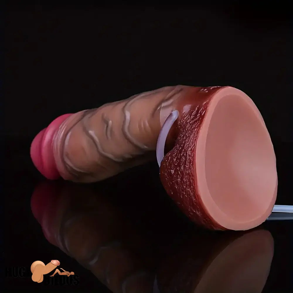 8.9in Soft Big Real Squirting Silicone G Spot Skin-Feel Texture Penis Dildo