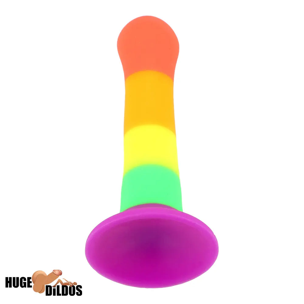 6.89in Colorful Silicone Soft Rainbow Dildo For Anal G Spot Sex Stimulation