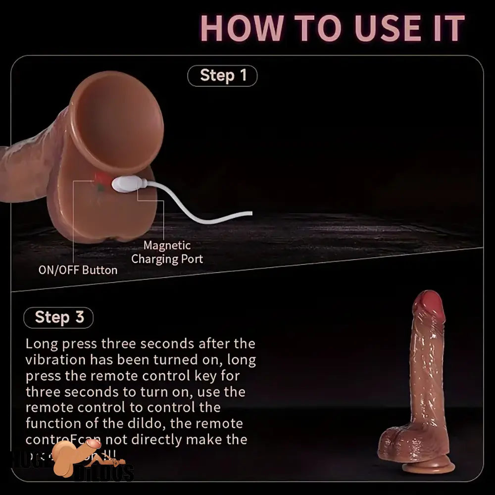 8.66in Silicone 4in1 Heating Thrusting Vibrating Rotation Sex Anal Dildo