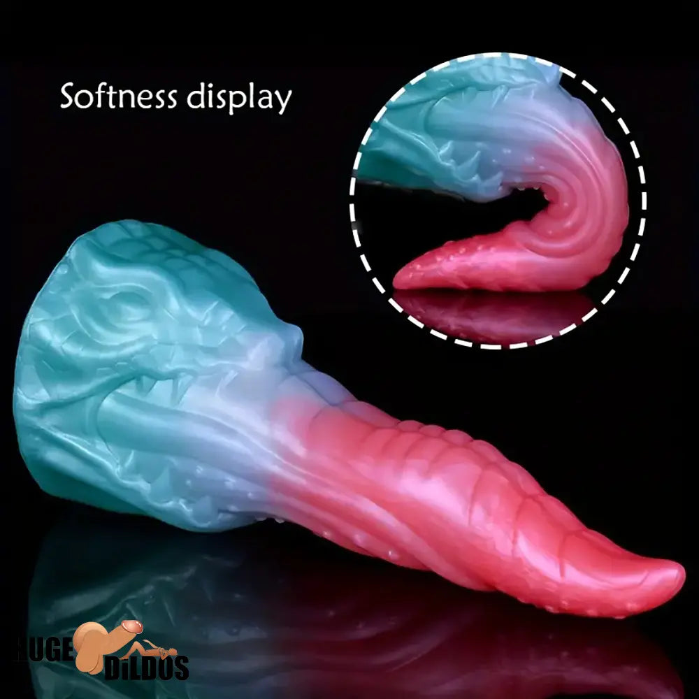 8.18in Dragon Monster Real Silicone Soft Dildo Penis Anal Expander Play