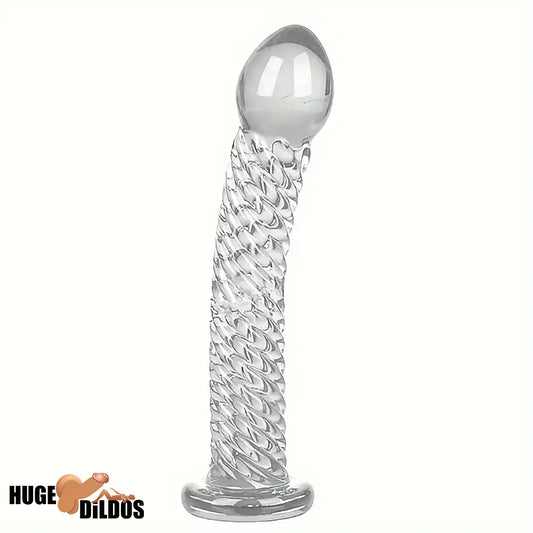 6.9in Clear Real Glass Crystal Dildo For G-Spot Vaginal Anal Sex Stimulation