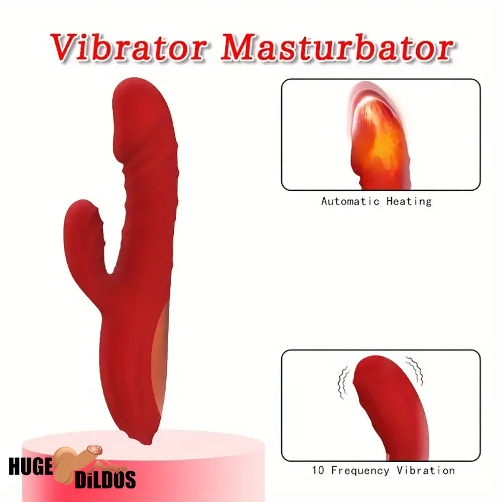 8.8in Heating Vibrating Soft Silicone Dildo Vibrator For Adult Women Sex