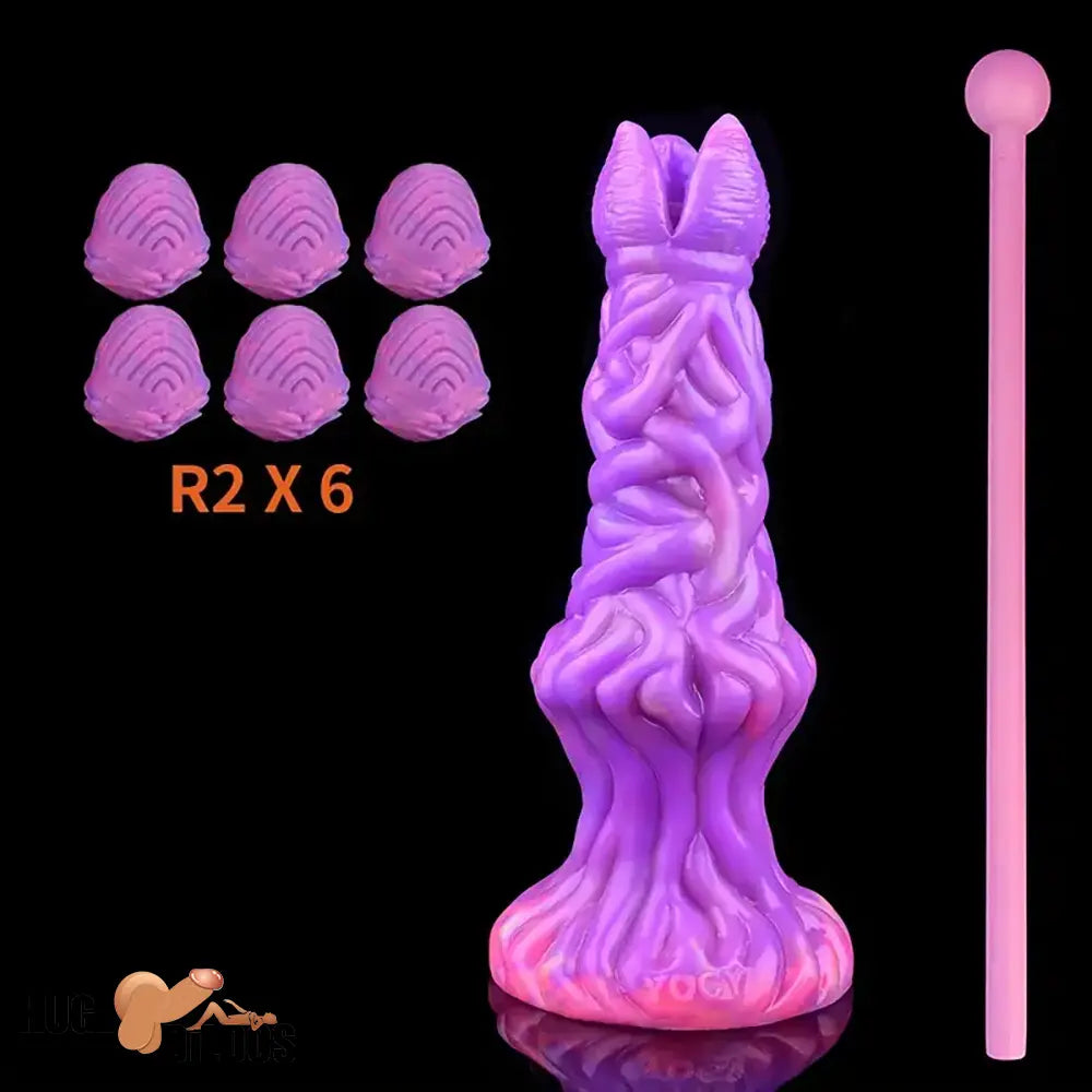 7.99in Luminous Ovipositor Silicone Dildo For Anal Vaginal G Spot Stimulation