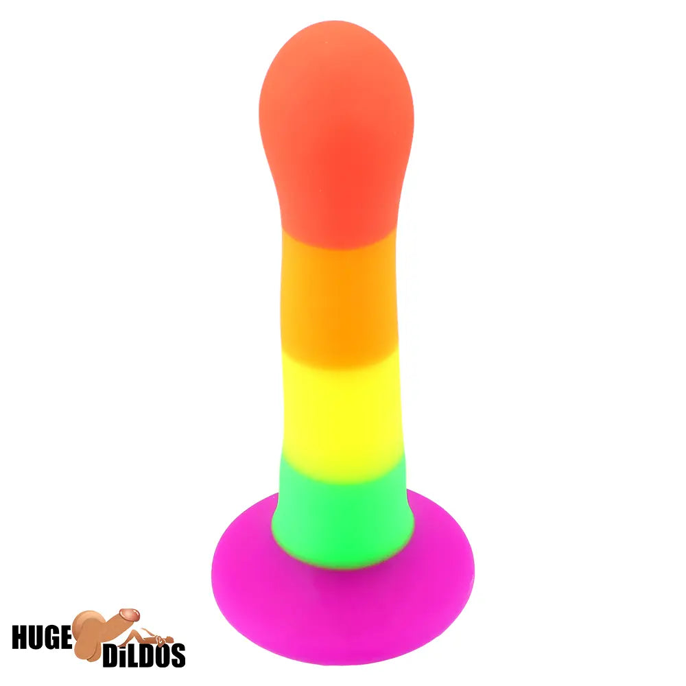6.89in Colorful Silicone Soft Rainbow Dildo For Anal G Spot Sex Stimulation