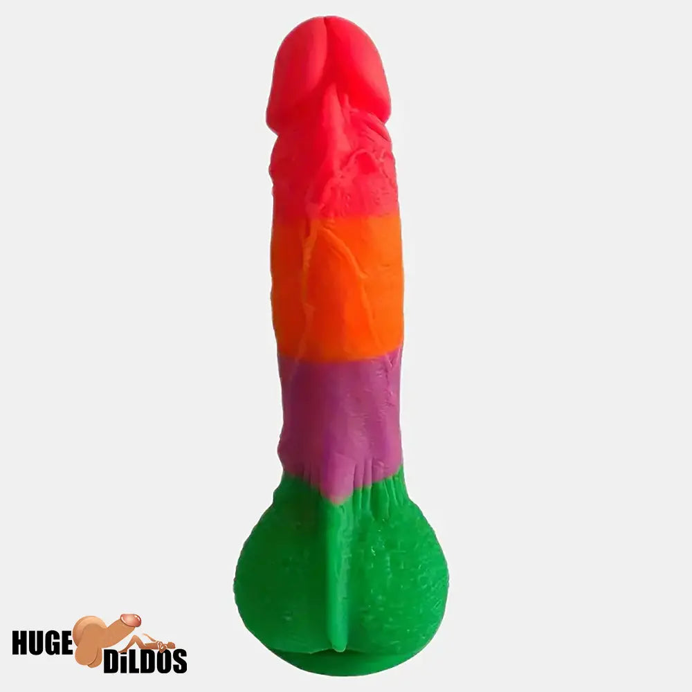 7.9in Silicone Rainbow Soft Dildo For Women Men Couple G-spot Clit Sex