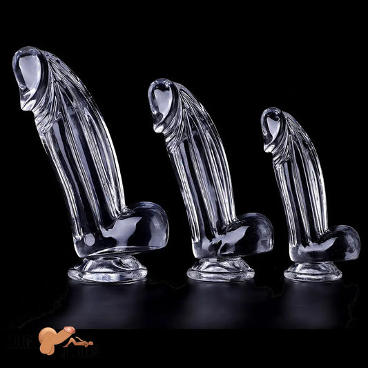 6.3in 7.28in 8.66in Realistic Clear Women Men Dildo With Suction Cup