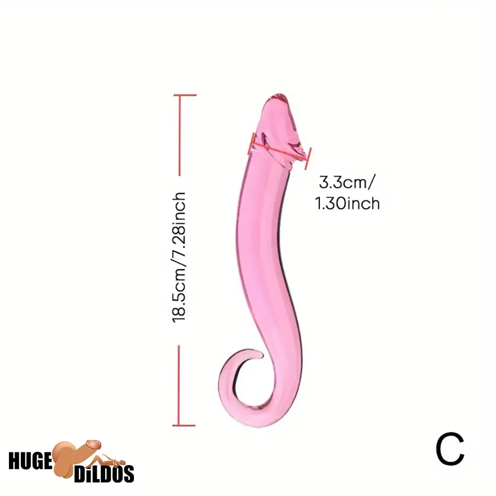 7.09in 7.28in 7.48in Clear Unisex Glass Crystal Dildo For G Spot Sex Cock