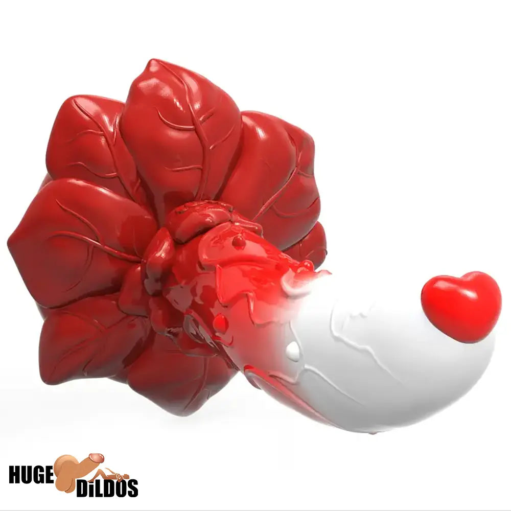 7.4in Soft Flexible Silicone Rose Shape Colored Particles Fantasy Dildo