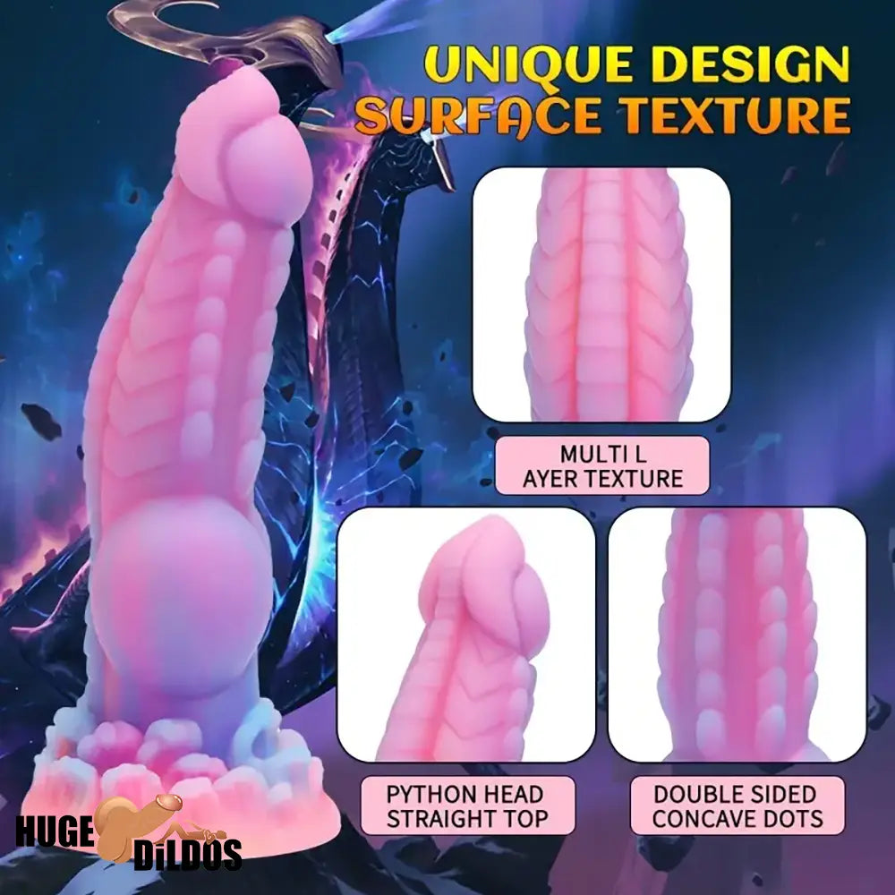 8.14in Fantasy Silicone Flexible Fantasy Big Luminous Monster Dildo