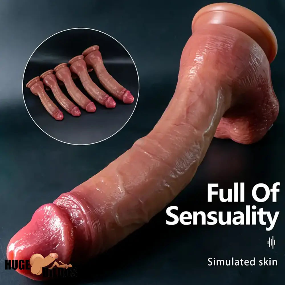 9.05in 10.43in 11.02in 12.2in 13.58in Soft Silicone Big Penis Anal Dildo