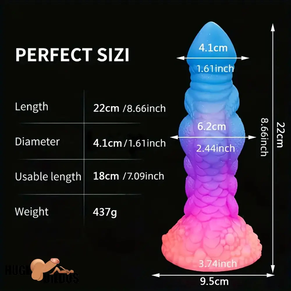 8.66in Silicone Dragon Luminous Real Soft Dildo For G-Spot Vagina