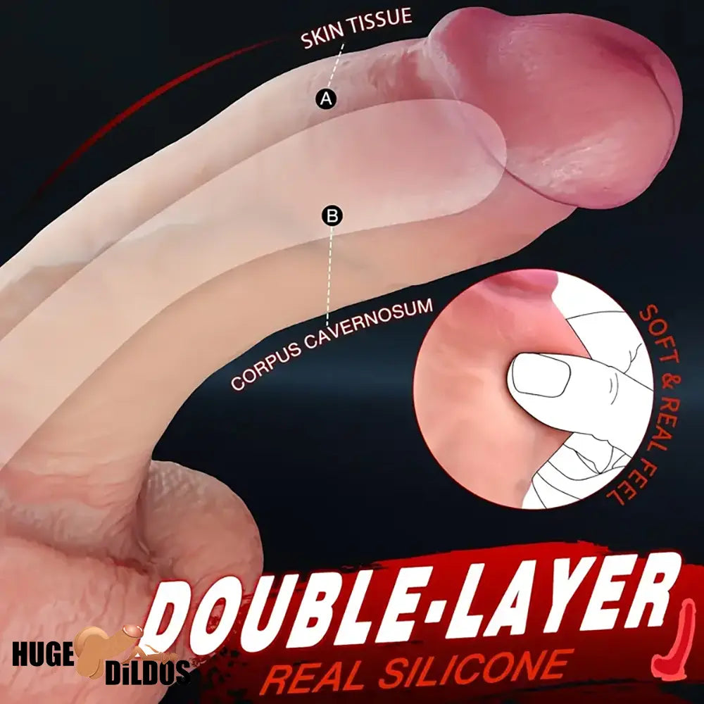 8.7in Superb Soft Sensation Lifelike Silicone Dual Layer Dildo For Female