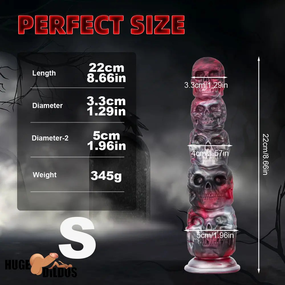 8.66in 11.85in 7.87in 11.02in Pumpkin Skull Odd Silicone Dildo For Clit