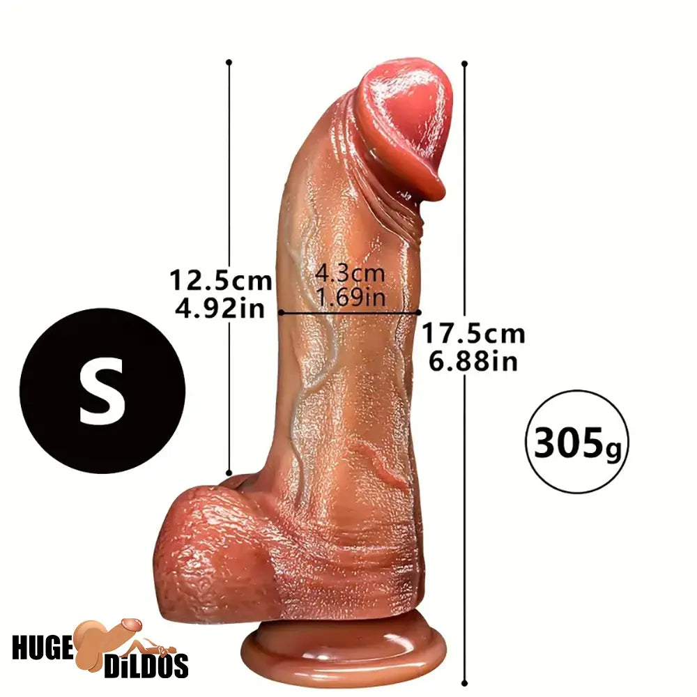 6.88in 8.07in Real Looking Silicone Flexible Dildo For Vaginal Hands Play