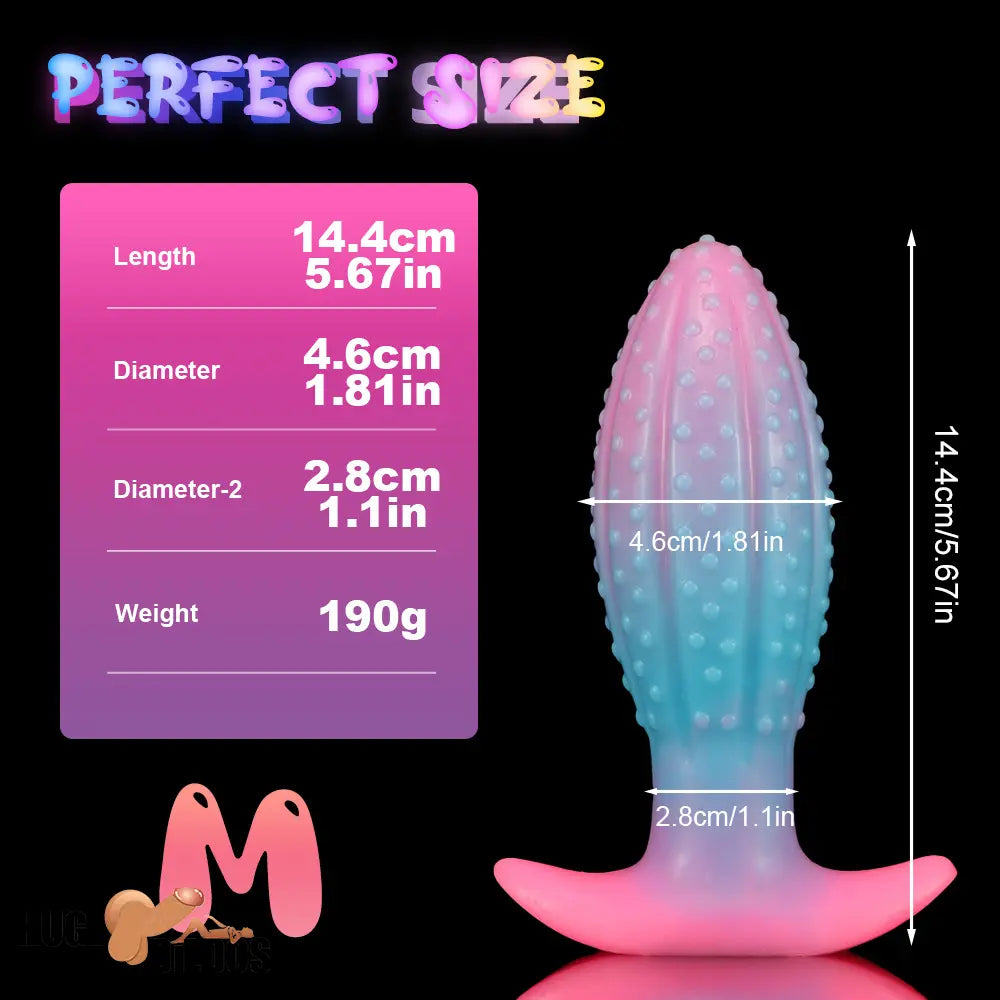 4.5in 5.67in 7.6in Silicone Soft Fluorescent Luminous Cock Anal Plug Dildo