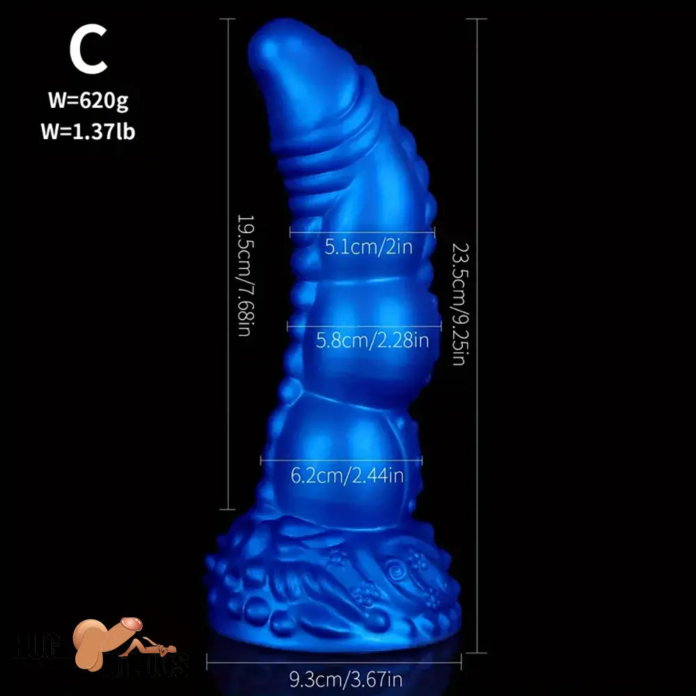 7.87in 8.1in 9.25in Silicone Realistic Monster Soft Bendable Dildo Penis
