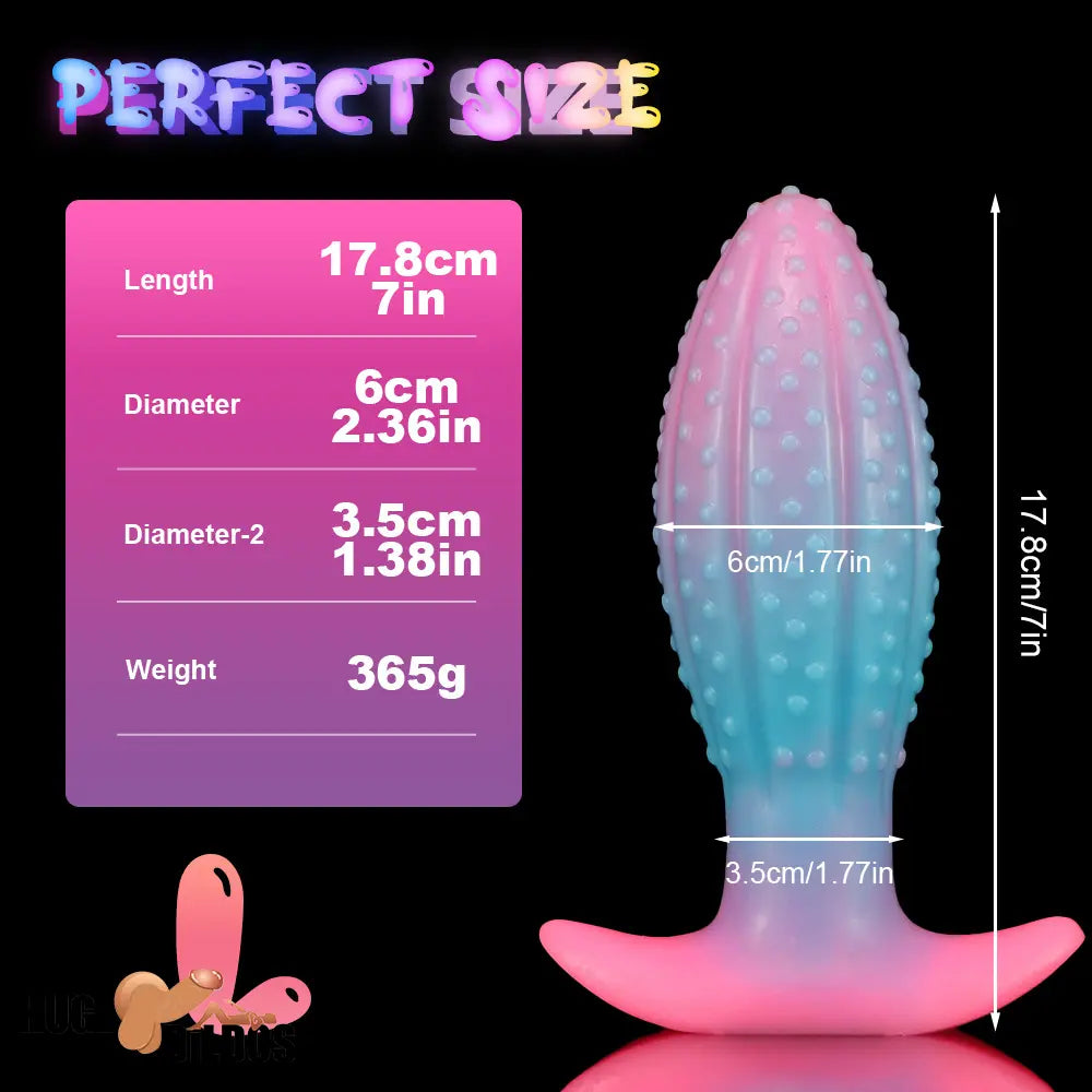 4.5in 5.67in 7.6in Silicone Soft Fluorescent Luminous Cock Anal Plug Dildo