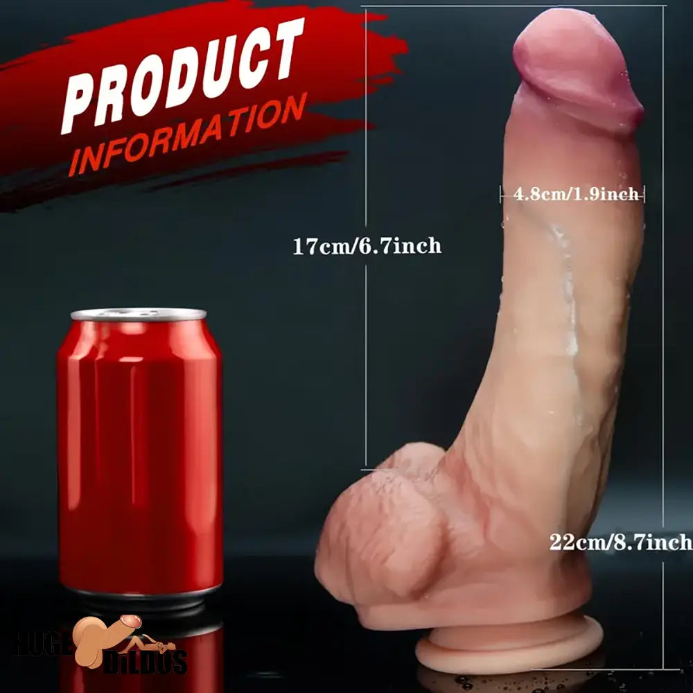 8.7in Superb Soft Sensation Lifelike Silicone Dual Layer Dildo For Female