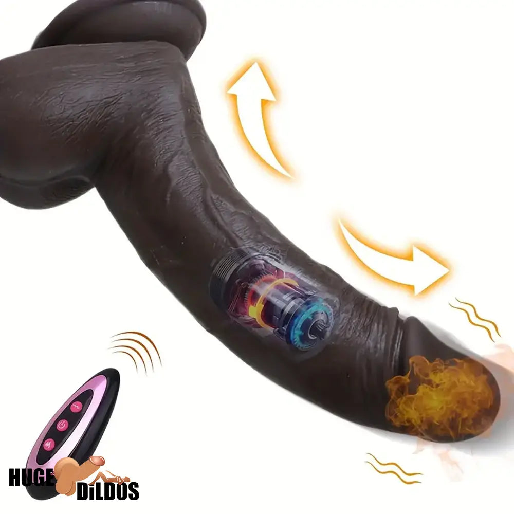 8.66in Usb Powered 10 Vibrating 9 Thrusting Remote Silicone Electric Dildo