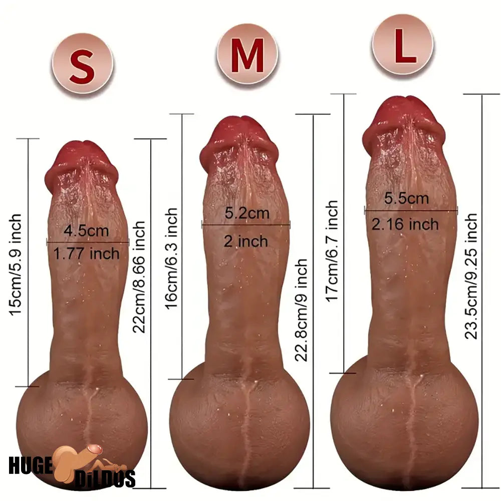 8.66in 9in 9.25in Real Skin Silicone Soft Penis Dildo For Women Clit