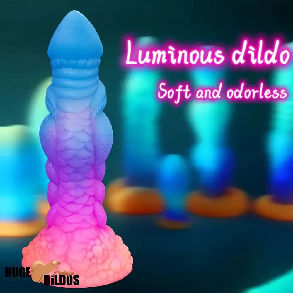 8.66in Silicone Dragon Luminous Real Soft Dildo For G-Spot Vagina