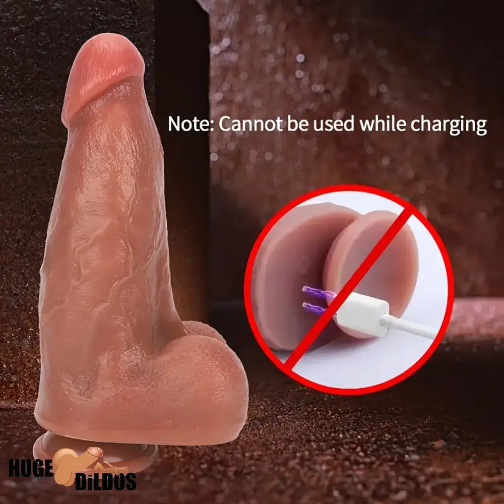 9.45in Ten Modes Thrusting Vibrating Heating Silicone Remote Electric Dildo