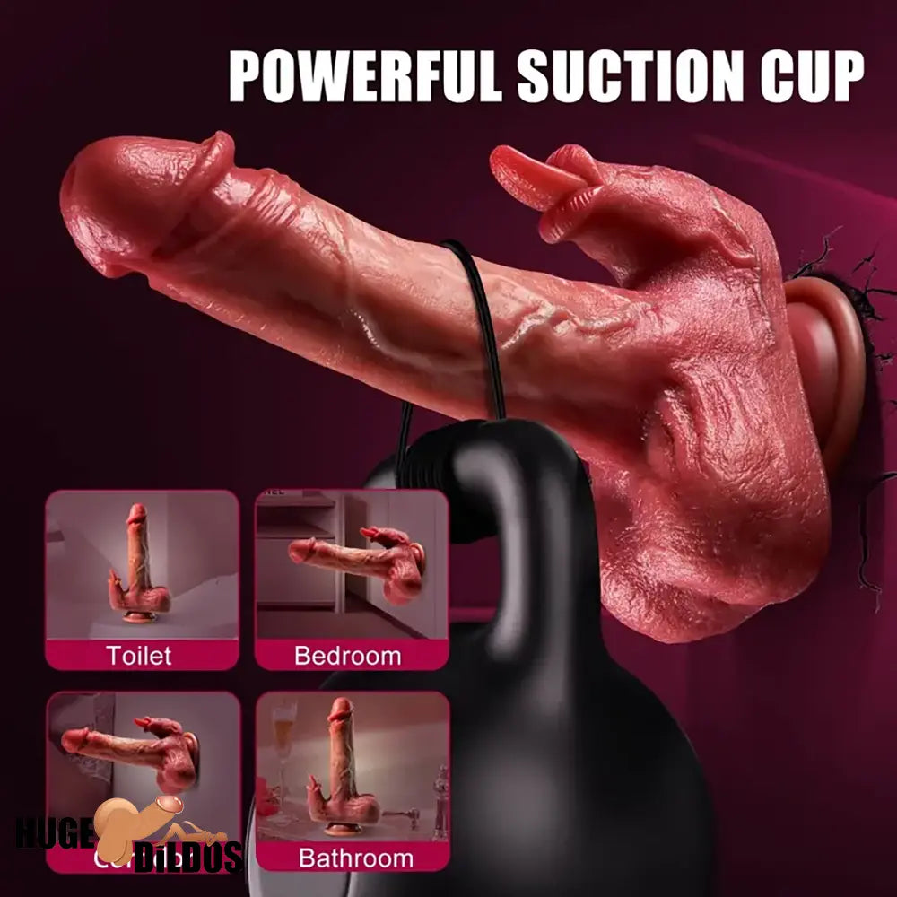8.7in Multi-Stimulation Thrusting Tongue Licking Heating Dildo Penis