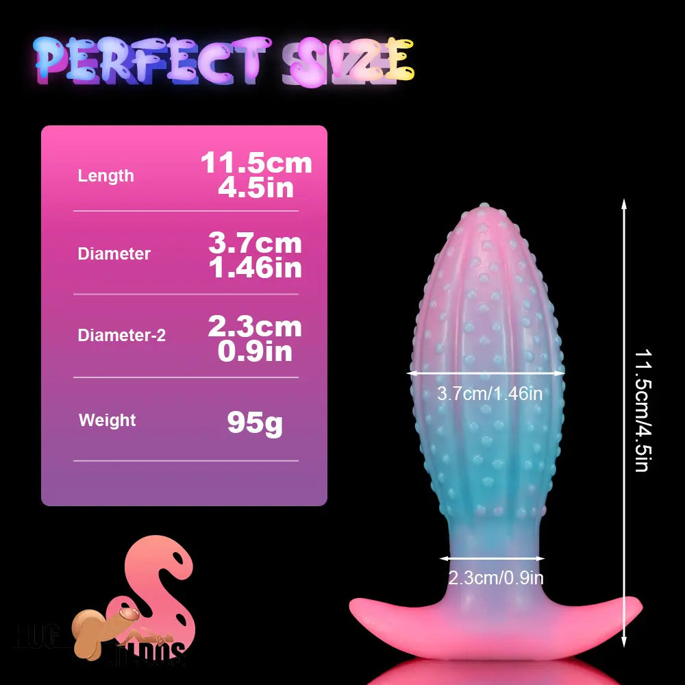 4.5in 5.67in 7.6in Silicone Soft Fluorescent Luminous Cock Anal Plug Dildo