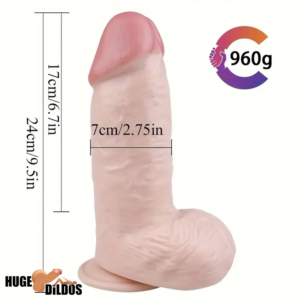9.5in Big Real Looking Dildo For Women Men Lesbian Gay PVC Sex Tool