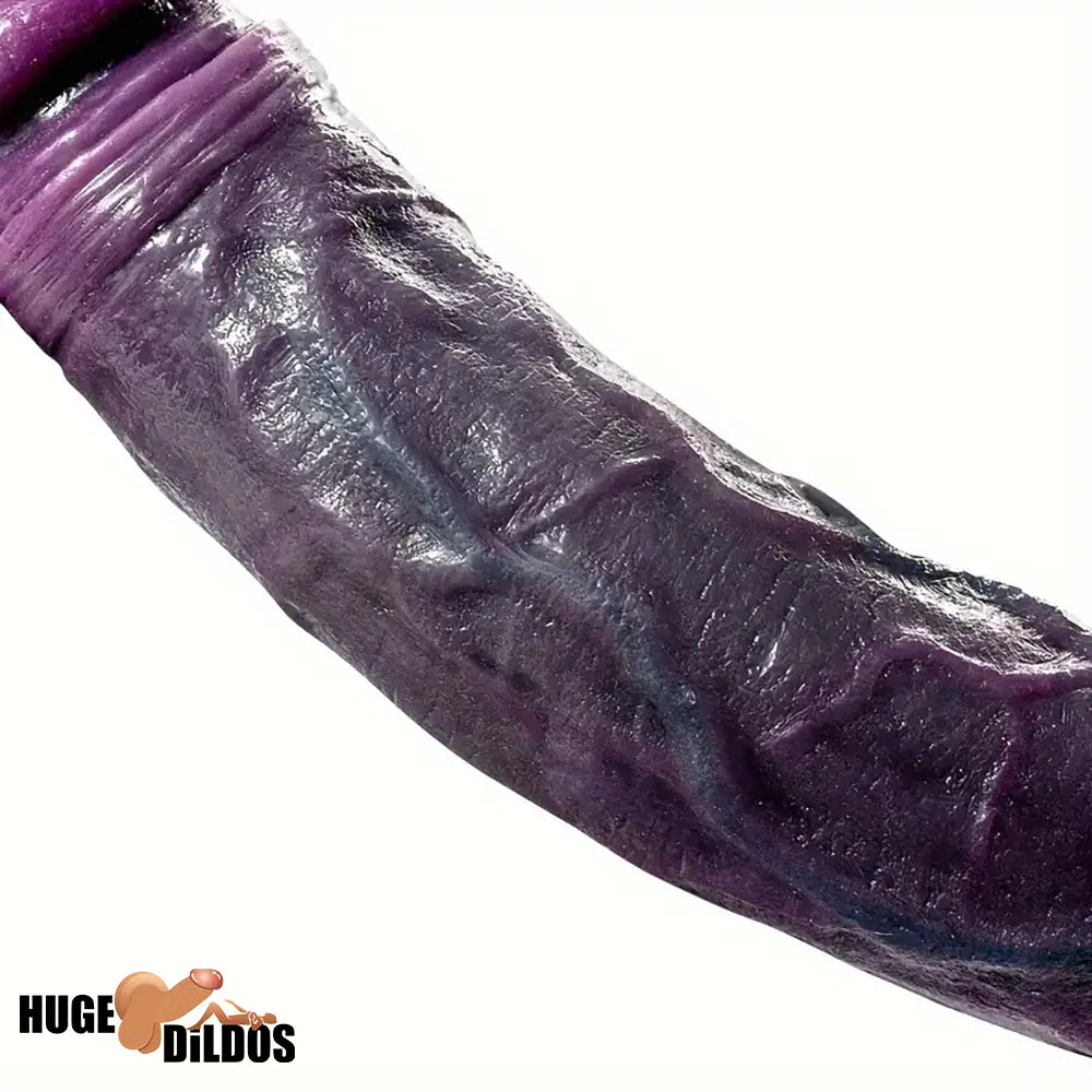8.66in 8.74in 10.43in Oversized Big Ebony Silicone Flexible Dildo
