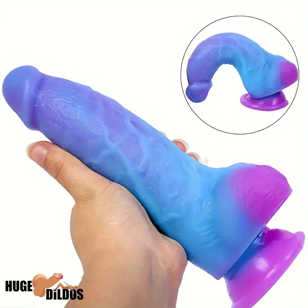 7.4in Unisex Soft Flexible Silicone Luminous Prostate Dildo Sex Love Toy