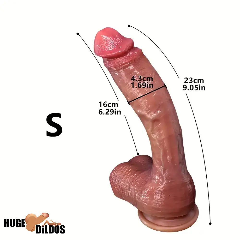 9.05in 10.43in 11.02in 12.2in 13.58in Soft Silicone Big Penis Anal Dildo