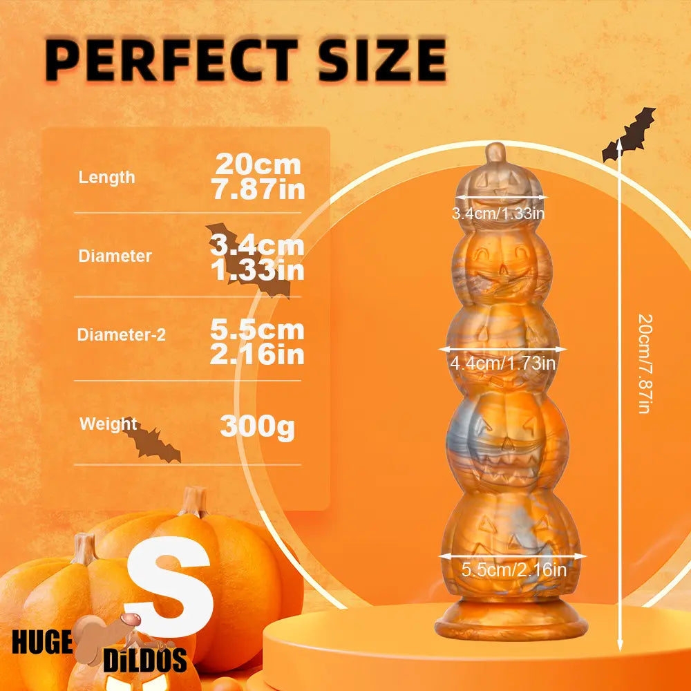 8.66in 11.85in 7.87in 11.02in Pumpkin Skull Odd Silicone Dildo For Clit