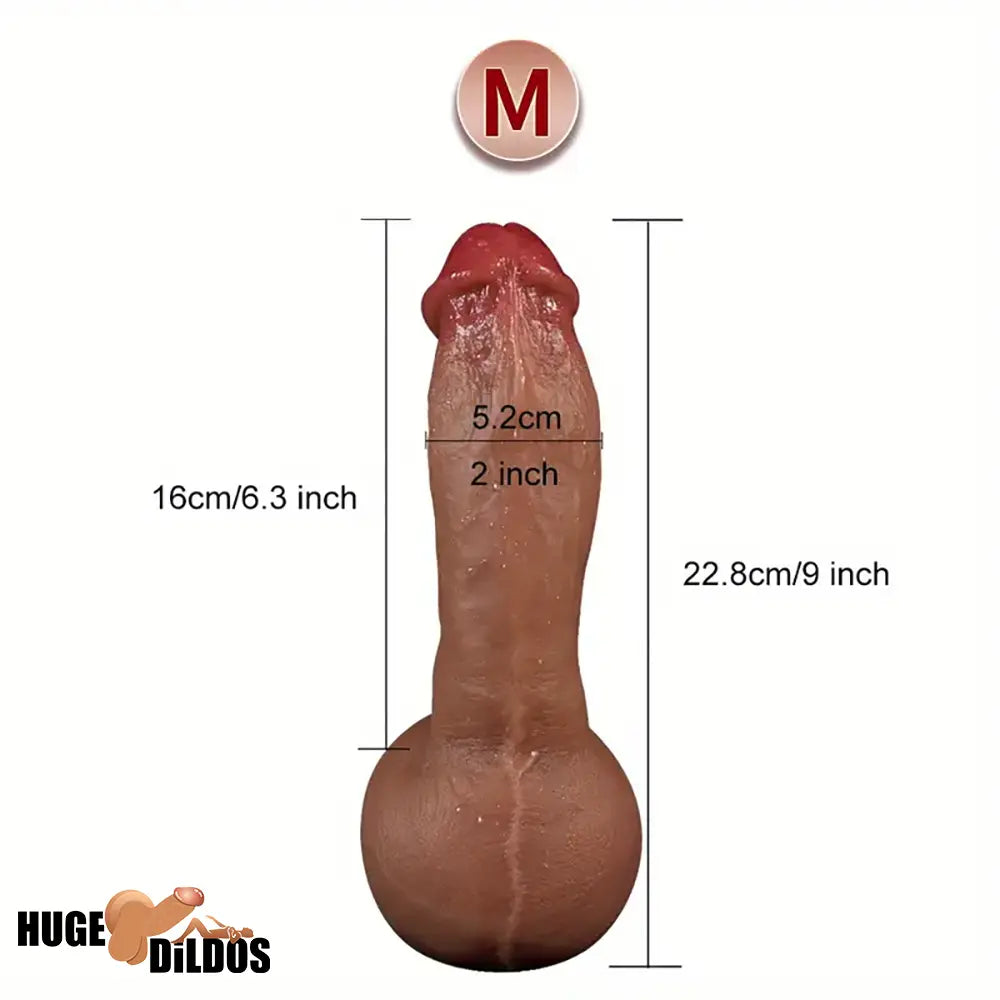 8.66in 9in 9.25in Real Skin Silicone Soft Penis Dildo For Women Clit