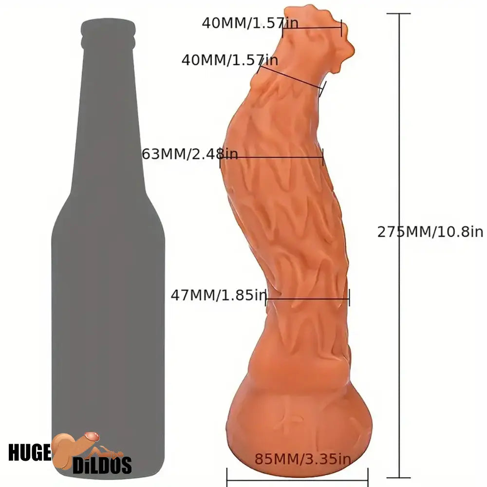 10.8in Rooster Shape Fantasy Large Silicone Soft Dildo For Anus Penis